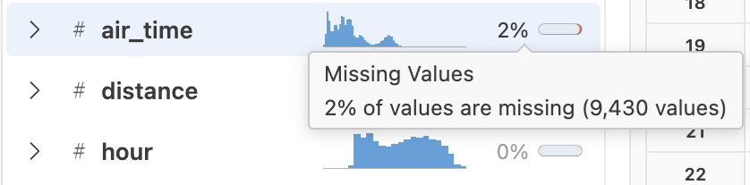 Missing Data Tooltip